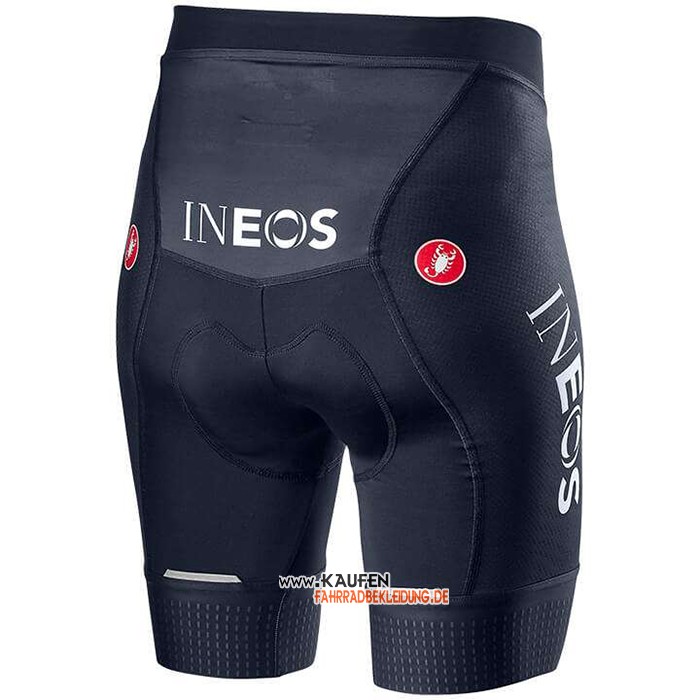 Frau Ineos Grenadiers Kurzarmtrikot 2020 und Kurze Tragerhose Rot Tief Blau